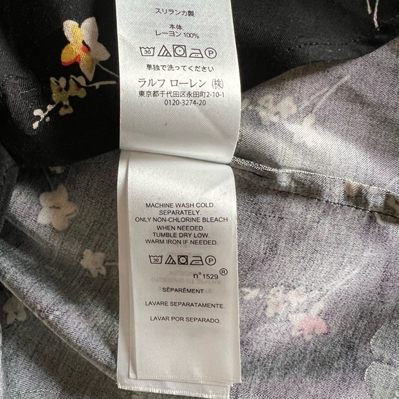 Lauren Ralph Lauren Tahiya Floral Print Dress Ruffle Long Sleeve Viscose Sz 6 . - Picture 10 of 14